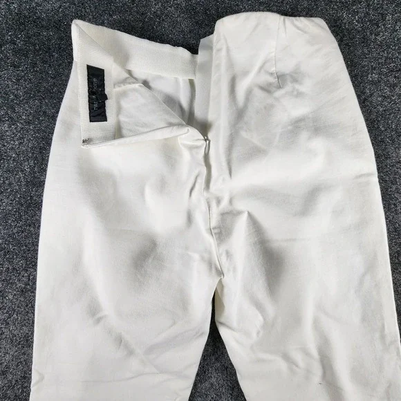 Rag & Bone Womens White Cotton Mid Rise Zip Back Straight Leg Pants Size2(24x26) - Picture 4 of 10